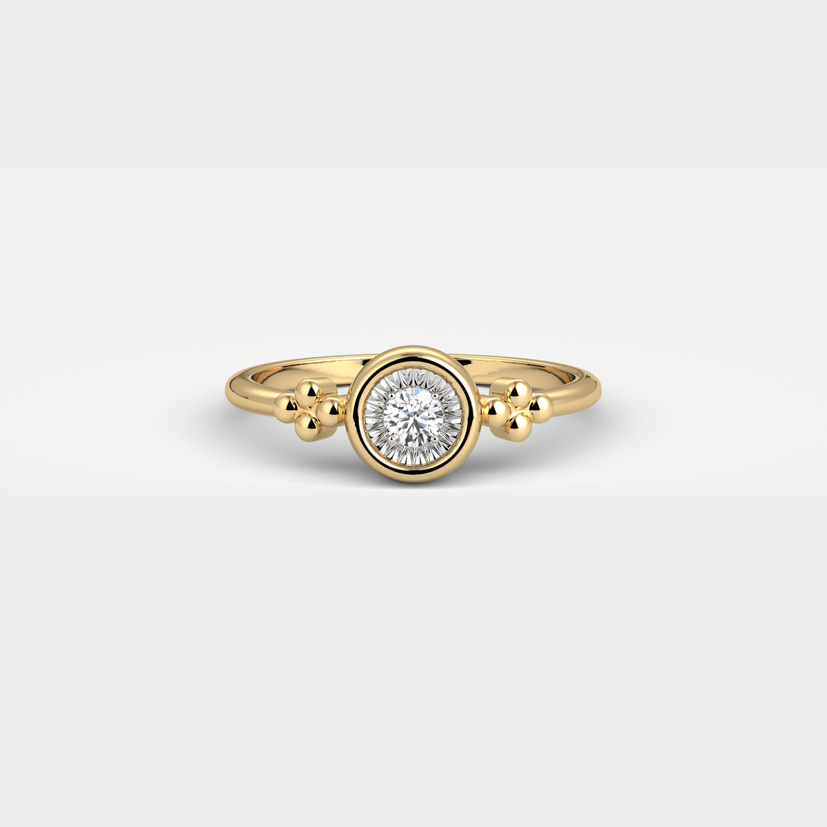 Sterling Silver Bezel Set Lab - Grown Diamond Ring - Rings