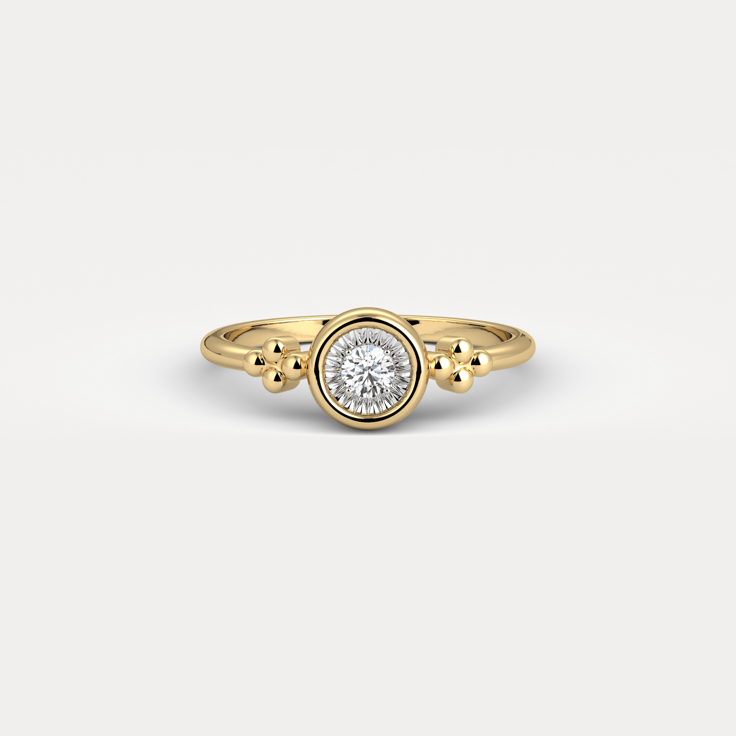 Sterling Silver Bezel Set Lab - Grown Diamond Ring - Rings