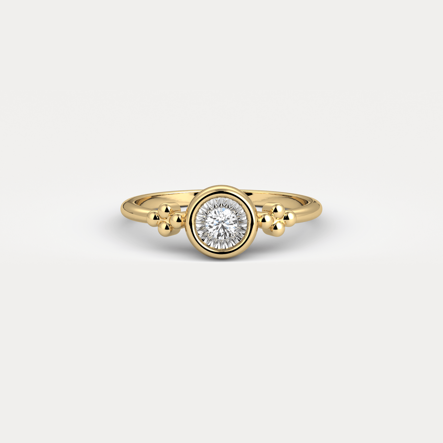 Sterling Silver Bezel Set Lab - Grown Diamond Ring - Rings