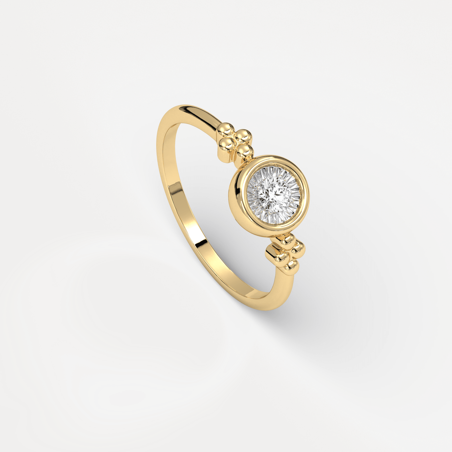 Sterling Silver Bezel Set Lab - Grown Diamond Ring - Rings