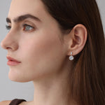 Sterling Silver Bezel Set Drop Earring with Lab - Grown Diamond - Earrings