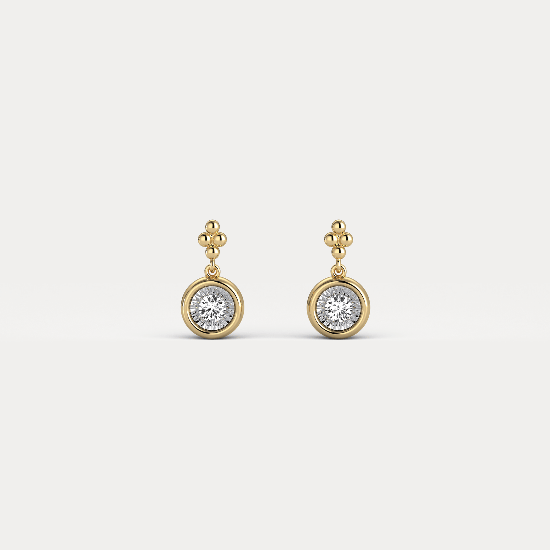 Sterling Silver Bezel Set Drop Earring with Lab - Grown Diamond - Earrings