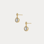 Sterling Silver Bezel Set Drop Earring with Lab - Grown Diamond - Earrings