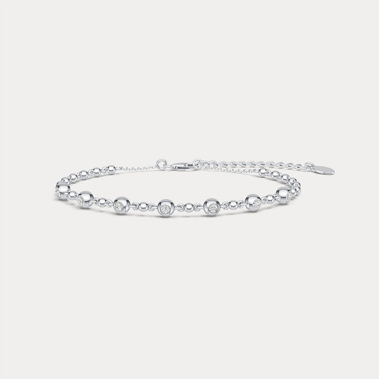 Bezel Set Lab - Grown Diamond Station Bracelet in Sterling Silver - Bracelets