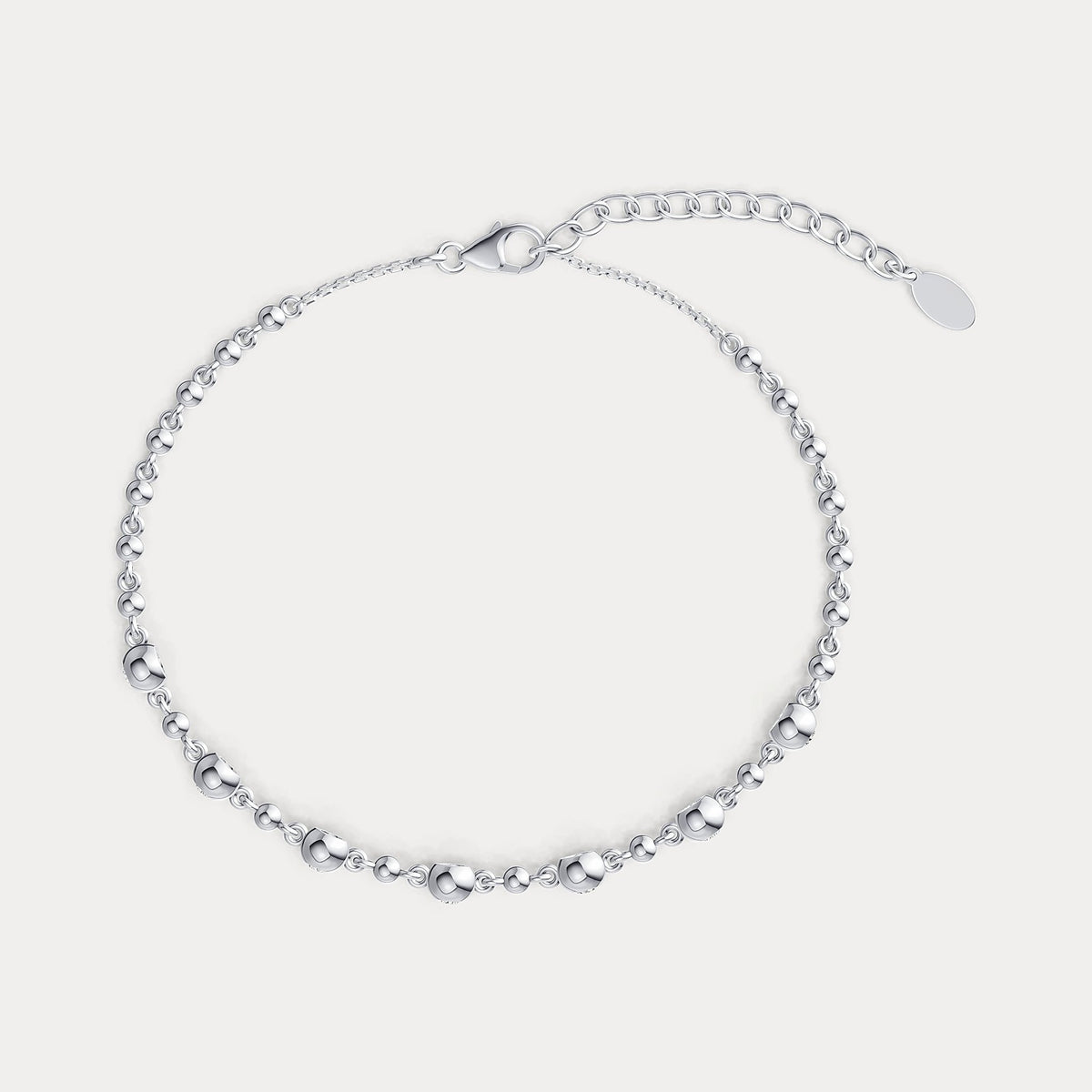 Bezel Set Lab - Grown Diamond Station Bracelet in Sterling Silver - Bracelets