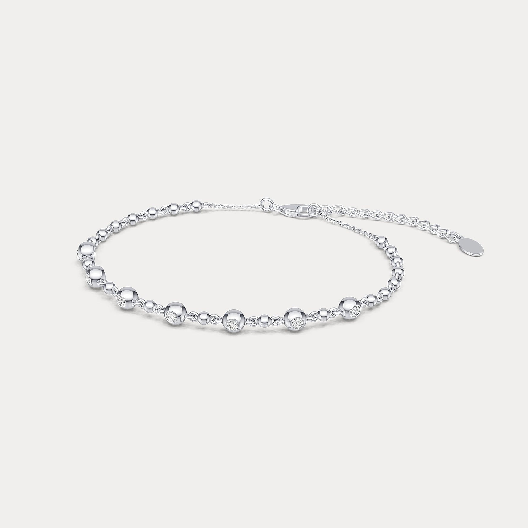 Bezel Set Lab - Grown Diamond Station Bracelet in Sterling Silver - Bracelets