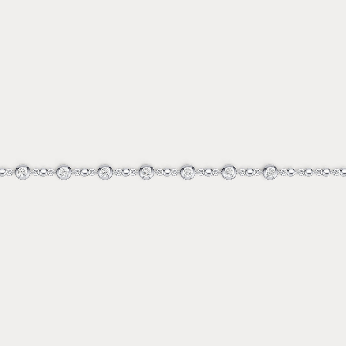 Bezel Set Lab - Grown Diamond Station Bracelet in Sterling Silver - Bracelets