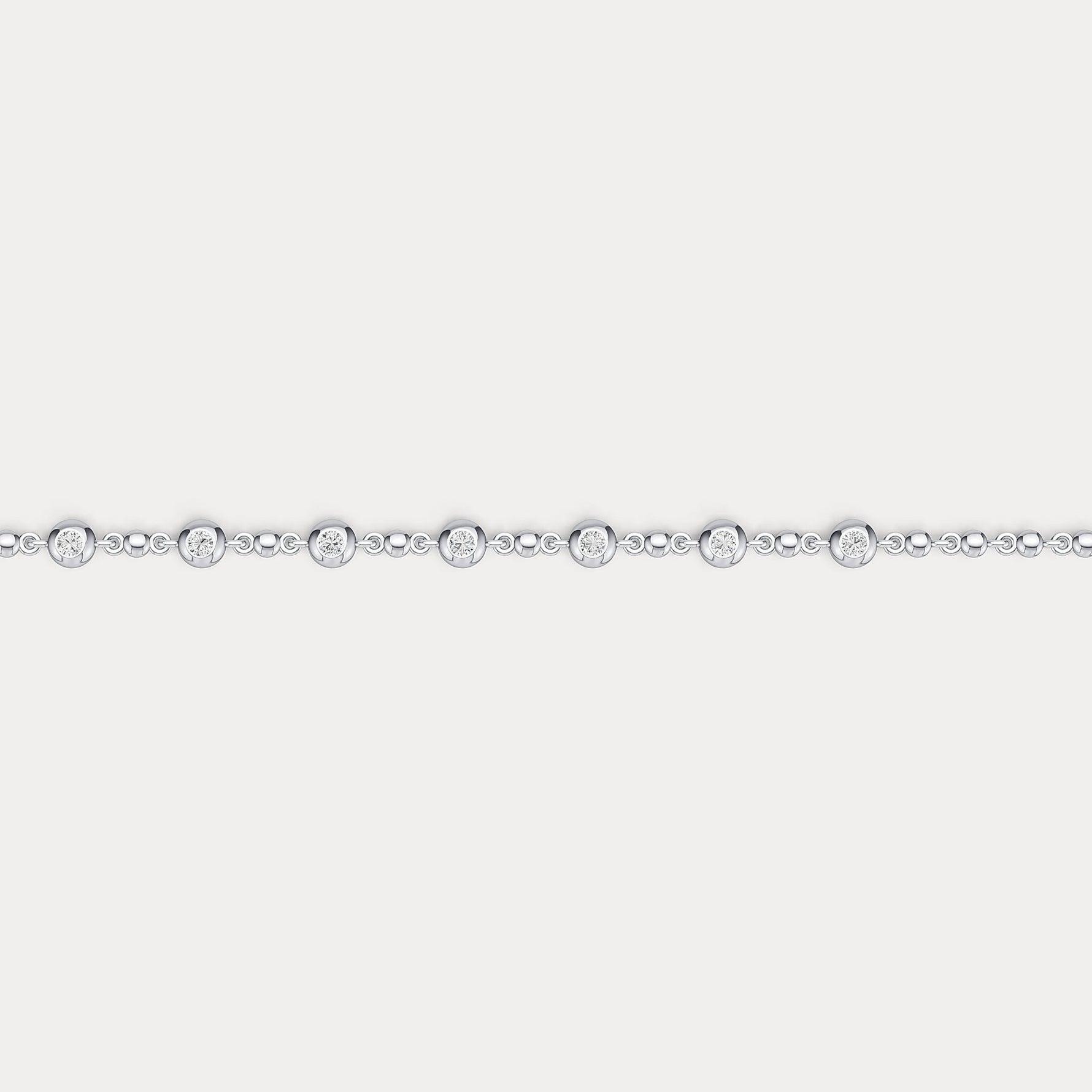 Bezel Set Lab - Grown Diamond Station Bracelet in Sterling Silver - Bracelets