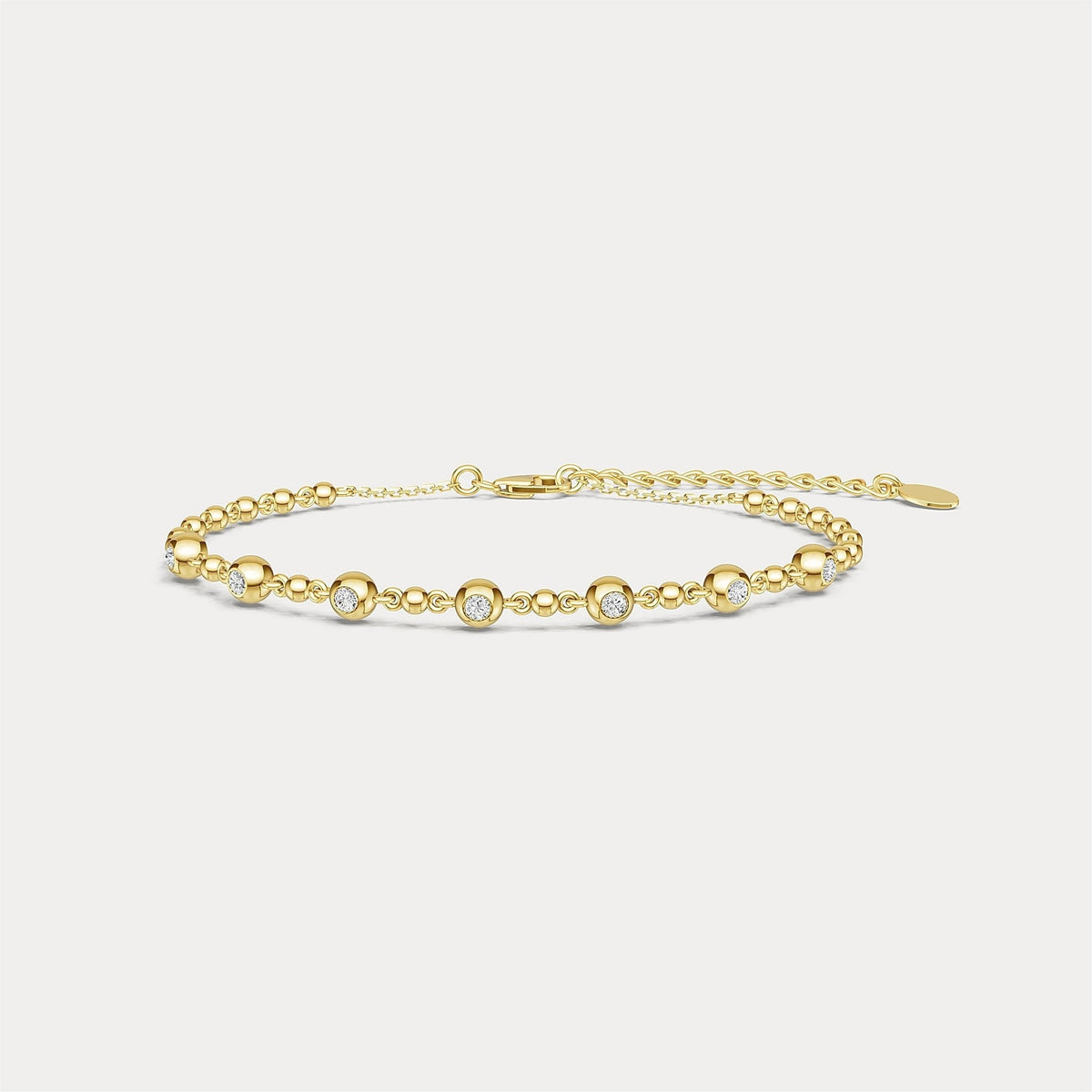 Bezel Set Lab - Grown Diamond Station Bracelet in Sterling Silver - Bracelets