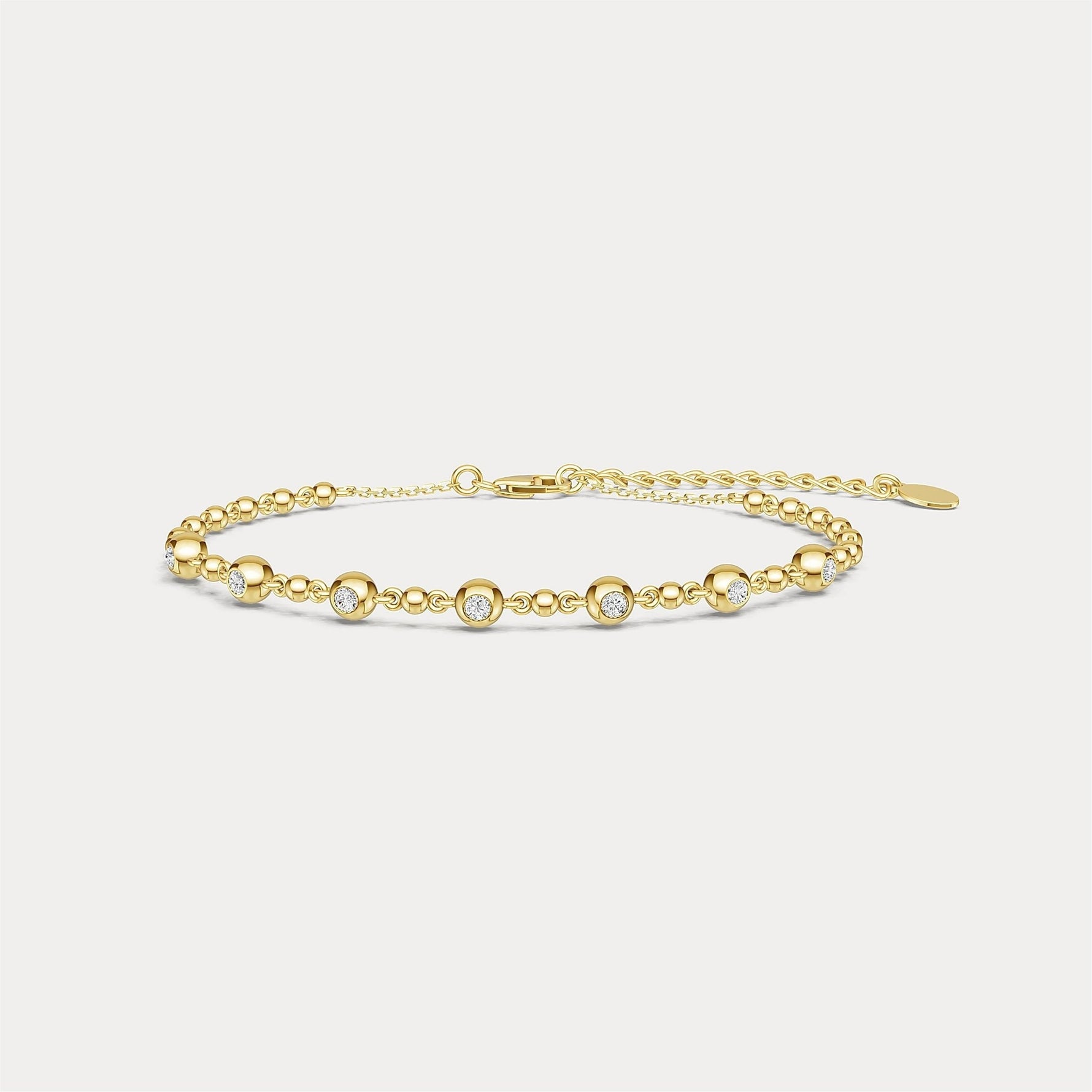 Bezel Set Lab - Grown Diamond Station Bracelet in Sterling Silver - Bracelets