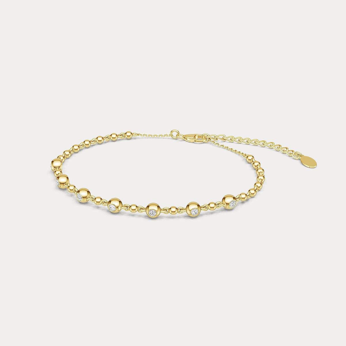 Bezel Set Lab - Grown Diamond Station Bracelet in Sterling Silver - Bracelets