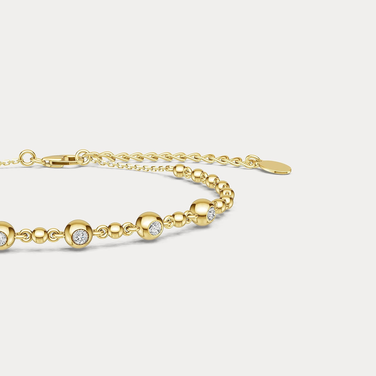Bezel Set Lab - Grown Diamond Station Bracelet in Sterling Silver - Bracelets