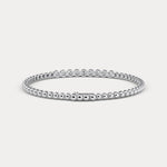 0.7 CTW Bezel - Set Lab - Grown Diamond Bar & Beaded Bracelet in 14K Gold/Platinum - Bracelets
