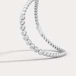 0.7 CTW Bezel - Set Lab - Grown Diamond Bar & Beaded Bracelet in 14K Gold/Platinum - Bracelets