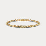 0.7 CTW Bezel - Set Lab - Grown Diamond Bar & Beaded Bracelet in 14K Gold/Platinum - Bracelets