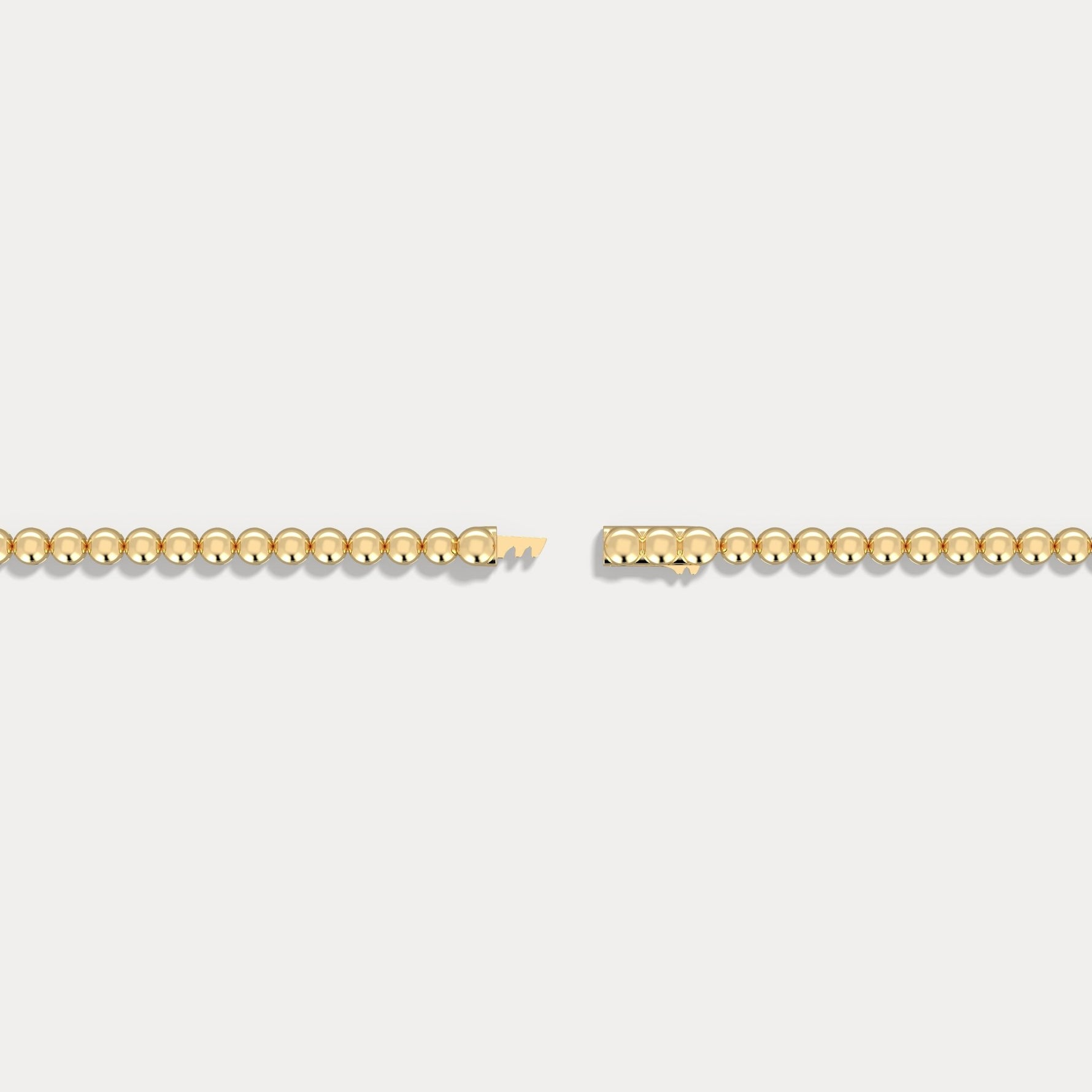 0.7 CTW Bezel - Set Lab - Grown Diamond Bar & Beaded Bracelet in 14K Gold/Platinum - Bracelets