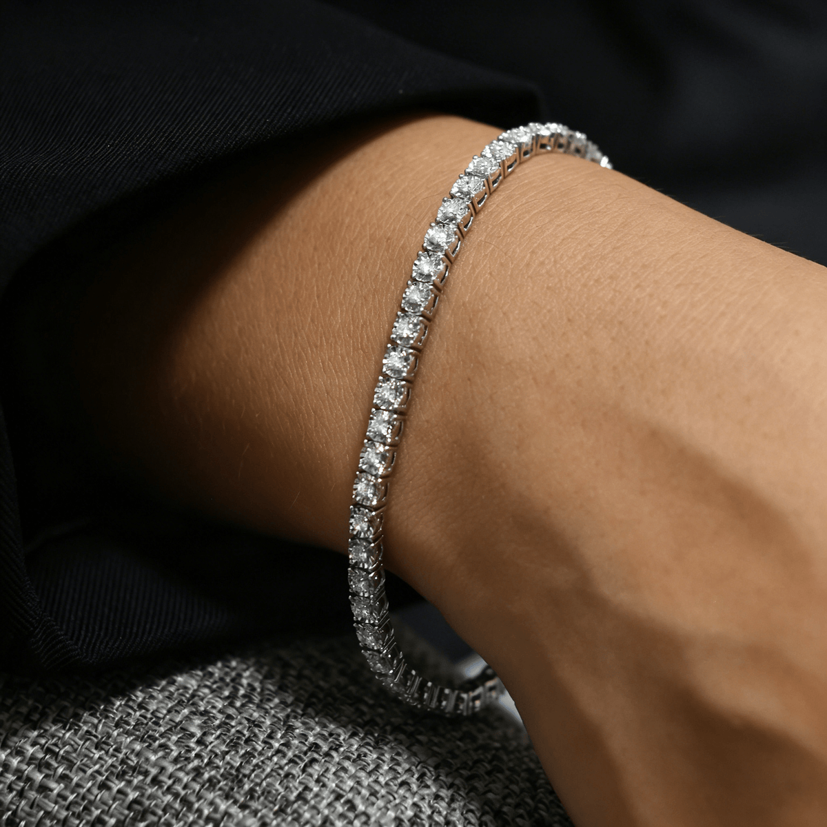 Brilliance Lab Created Diamond 1.00 CTW Tennis Bracelet in 925 Silver - Bracelets