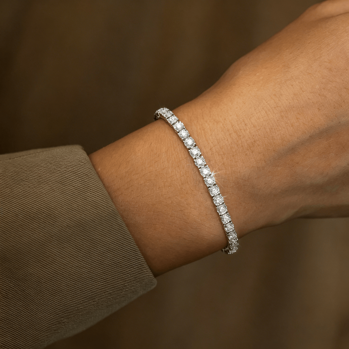Brilliance Lab Created Diamond 1.00 CTW Tennis Bracelet in 925 Silver - Bracelets