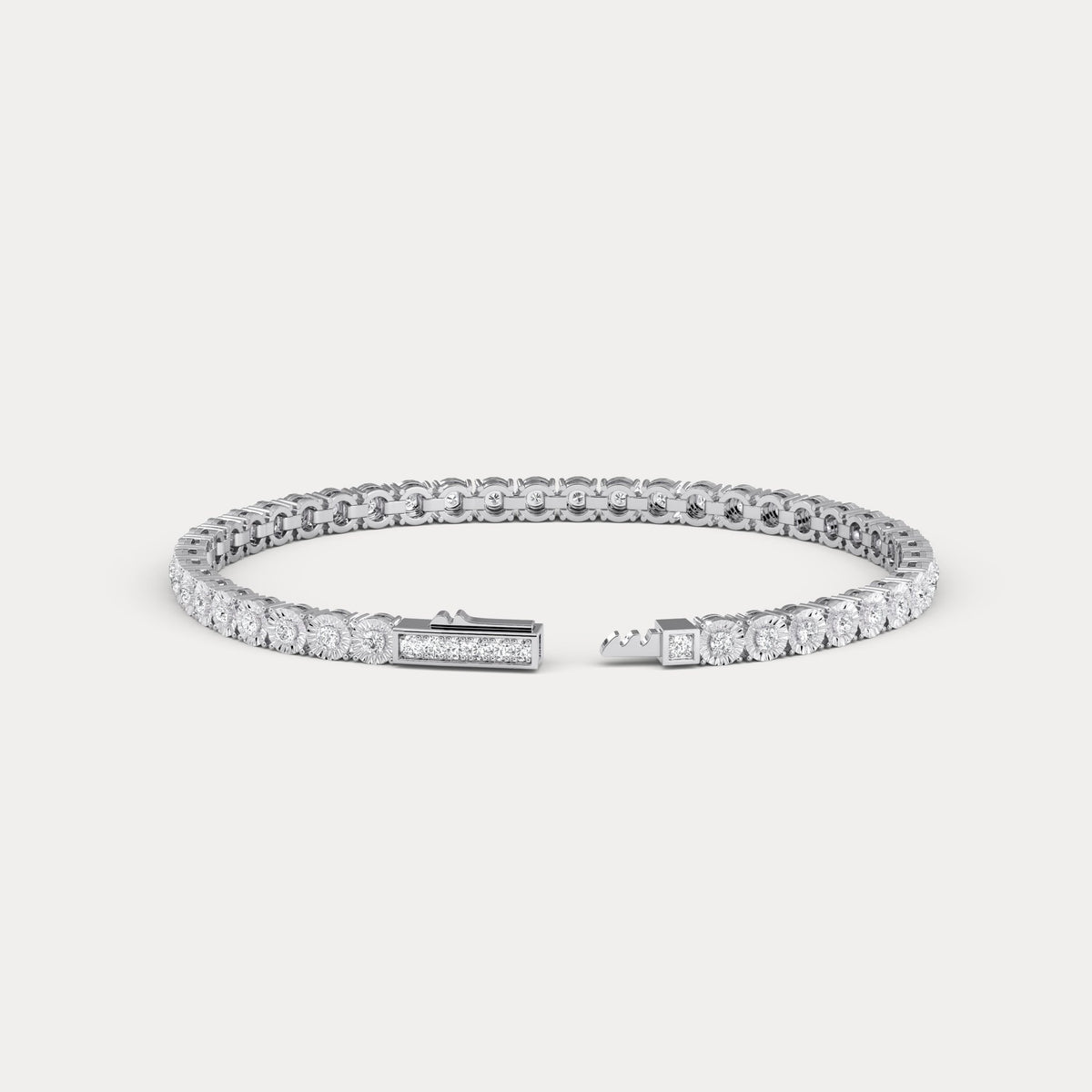 Brilliance Lab Created Diamond 1.00 CTW Tennis Bracelet in 925 Silver - Bracelets