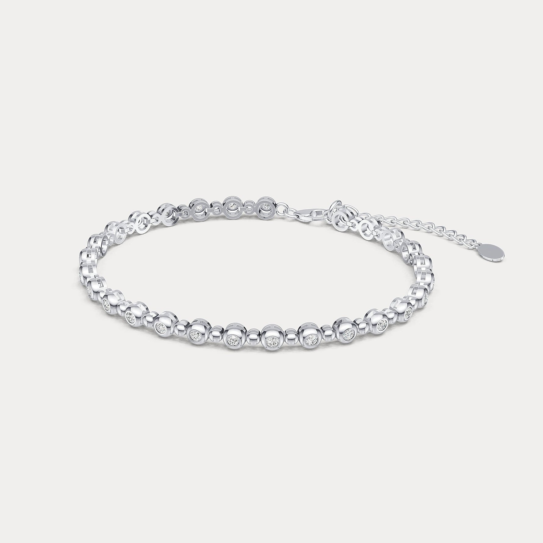 1 CTW Bezel Set Lab - Grown Diamond Eternity Tennis Bracelet in Sterling Silver - Bracelets