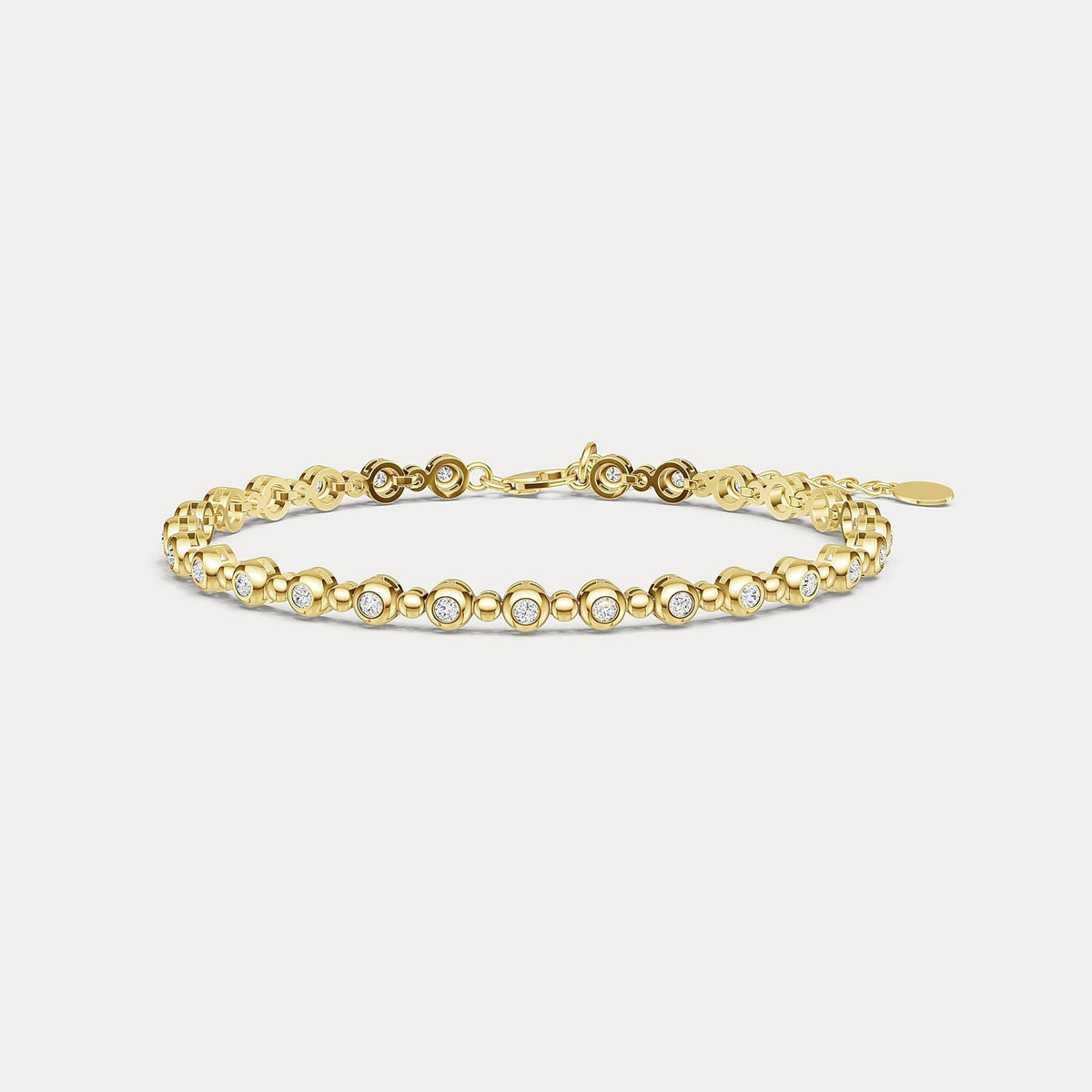 1 CTW Bezel Set Lab - Grown Diamond Eternity Tennis Bracelet in Sterling Silver - Bracelets