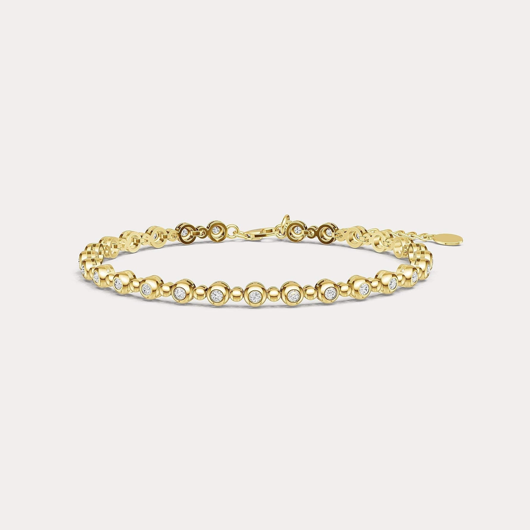 1 CTW Bezel Set Lab - Grown Diamond Eternity Tennis Bracelet in Sterling Silver - Bracelets