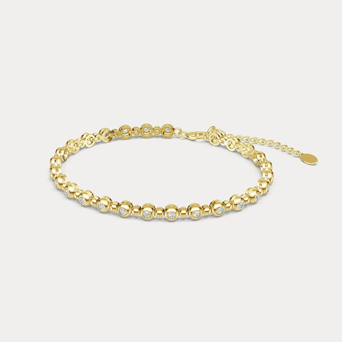 1 CTW Bezel Set Lab - Grown Diamond Eternity Tennis Bracelet in Sterling Silver - Bracelets