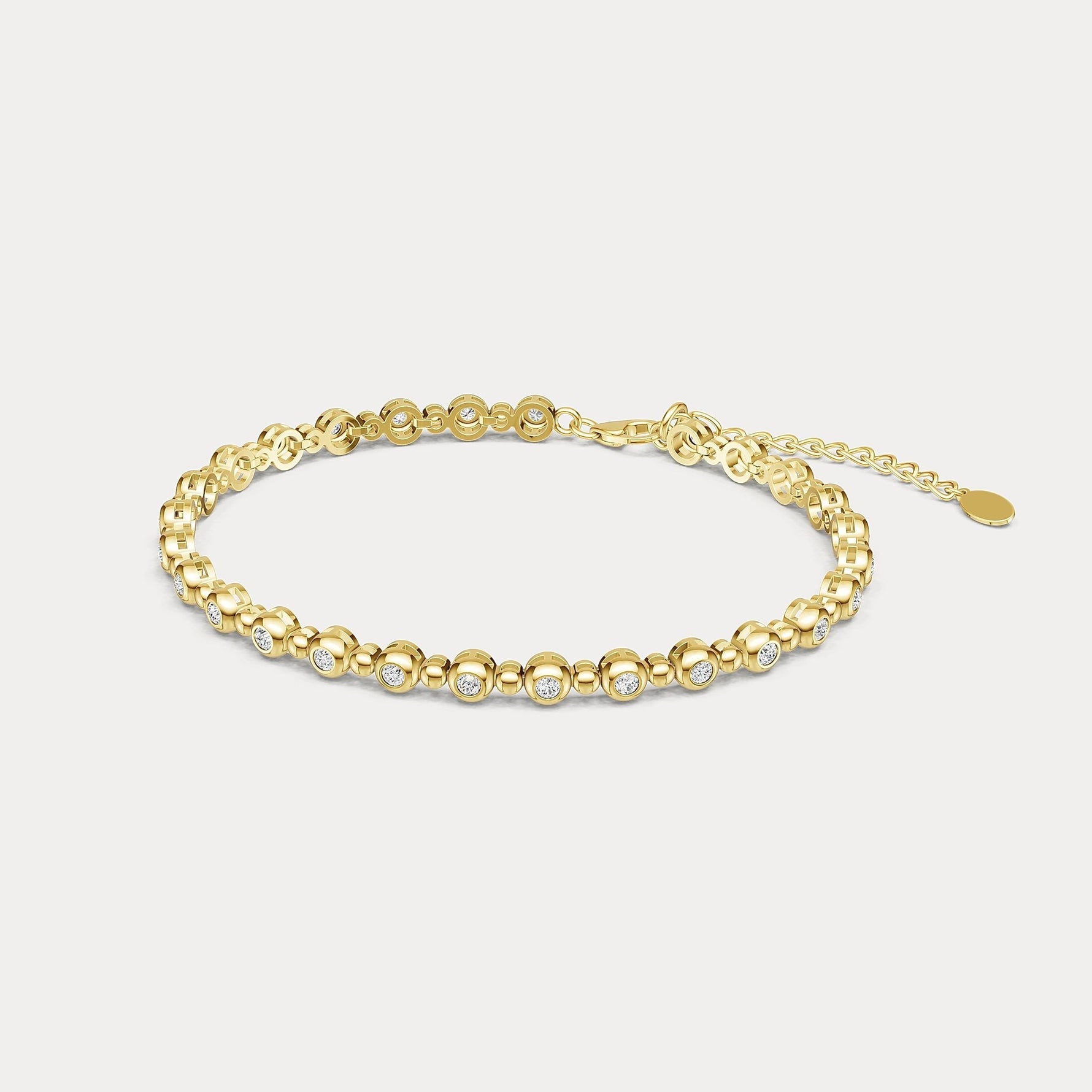 1 CTW Bezel Set Lab - Grown Diamond Eternity Tennis Bracelet in Sterling Silver - Bracelets