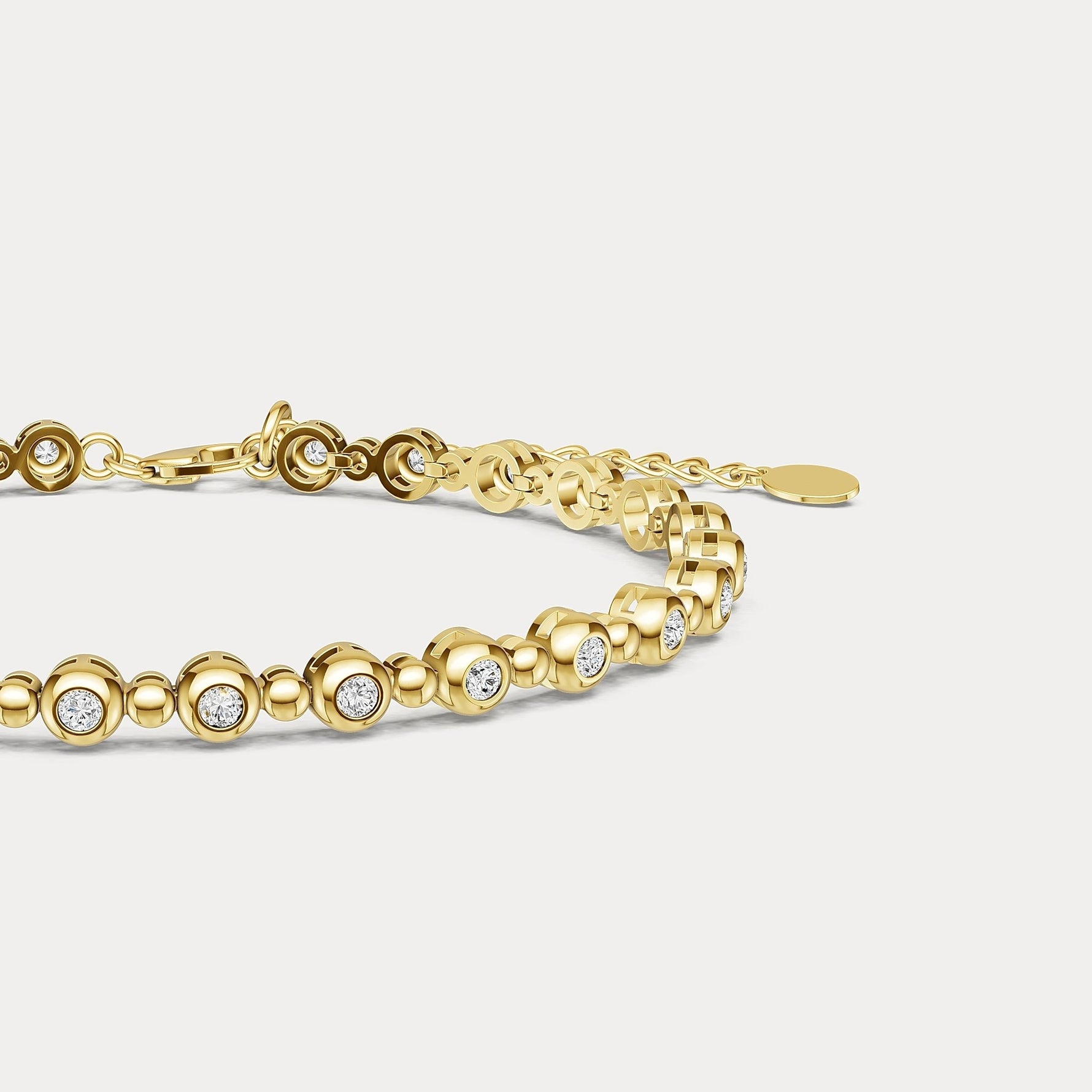 1 CTW Bezel Set Lab - Grown Diamond Eternity Tennis Bracelet in Sterling Silver - Bracelets