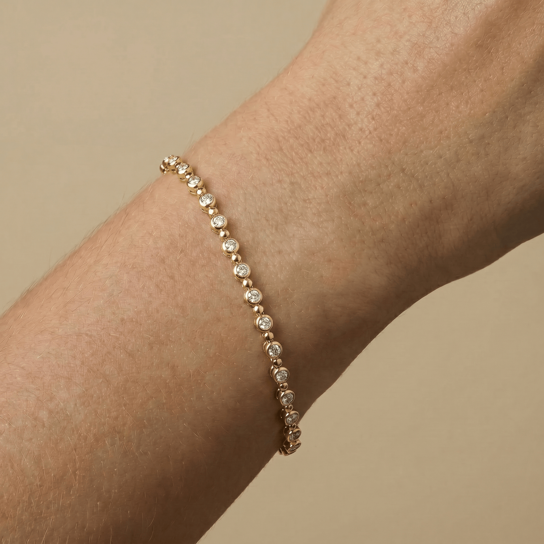 1 CTW Bezel Set Lab - Grown Diamond Eternity Tennis Bracelet in Sterling Silver - Bracelets