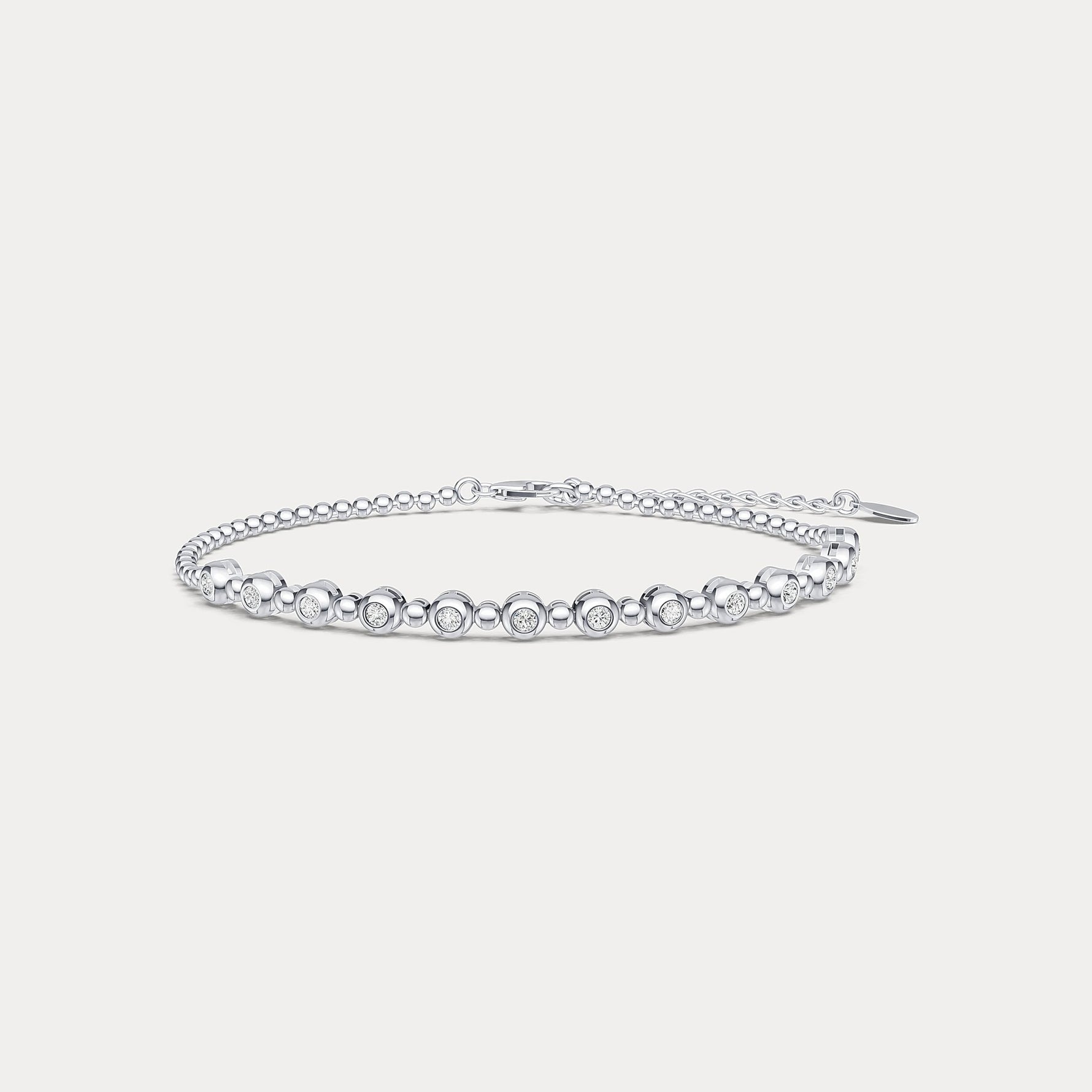 Bezel Set Lab - Grown Diamond Half Tennis Bracelet in Sterling Silver - Bracelets