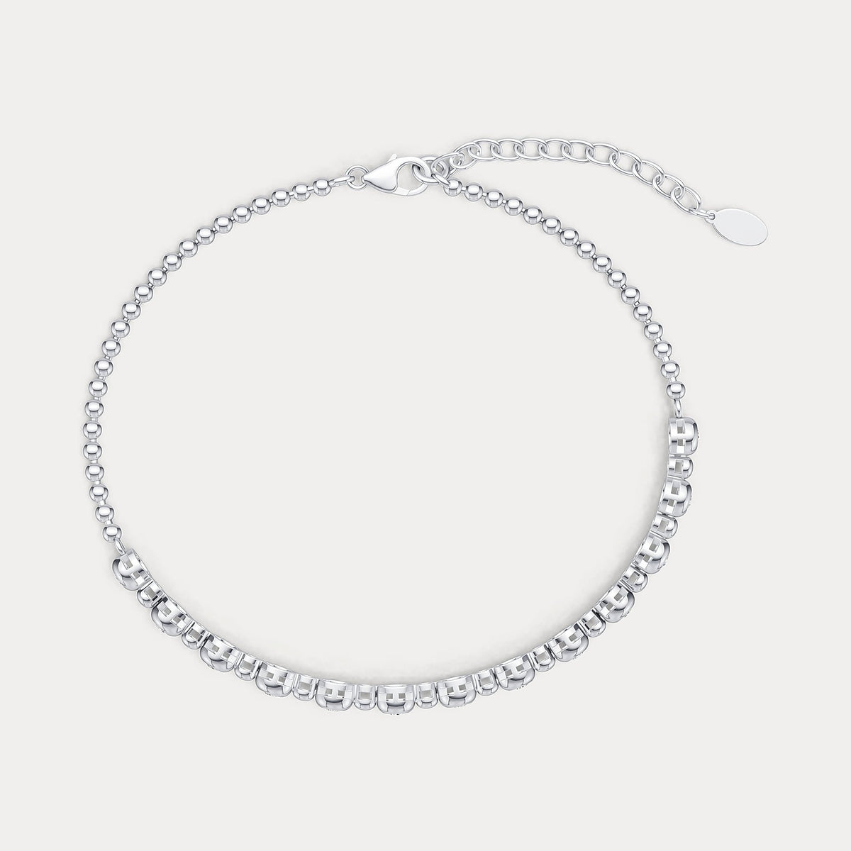 Bezel Set Lab - Grown Diamond Half Tennis Bracelet in Sterling Silver - Bracelets