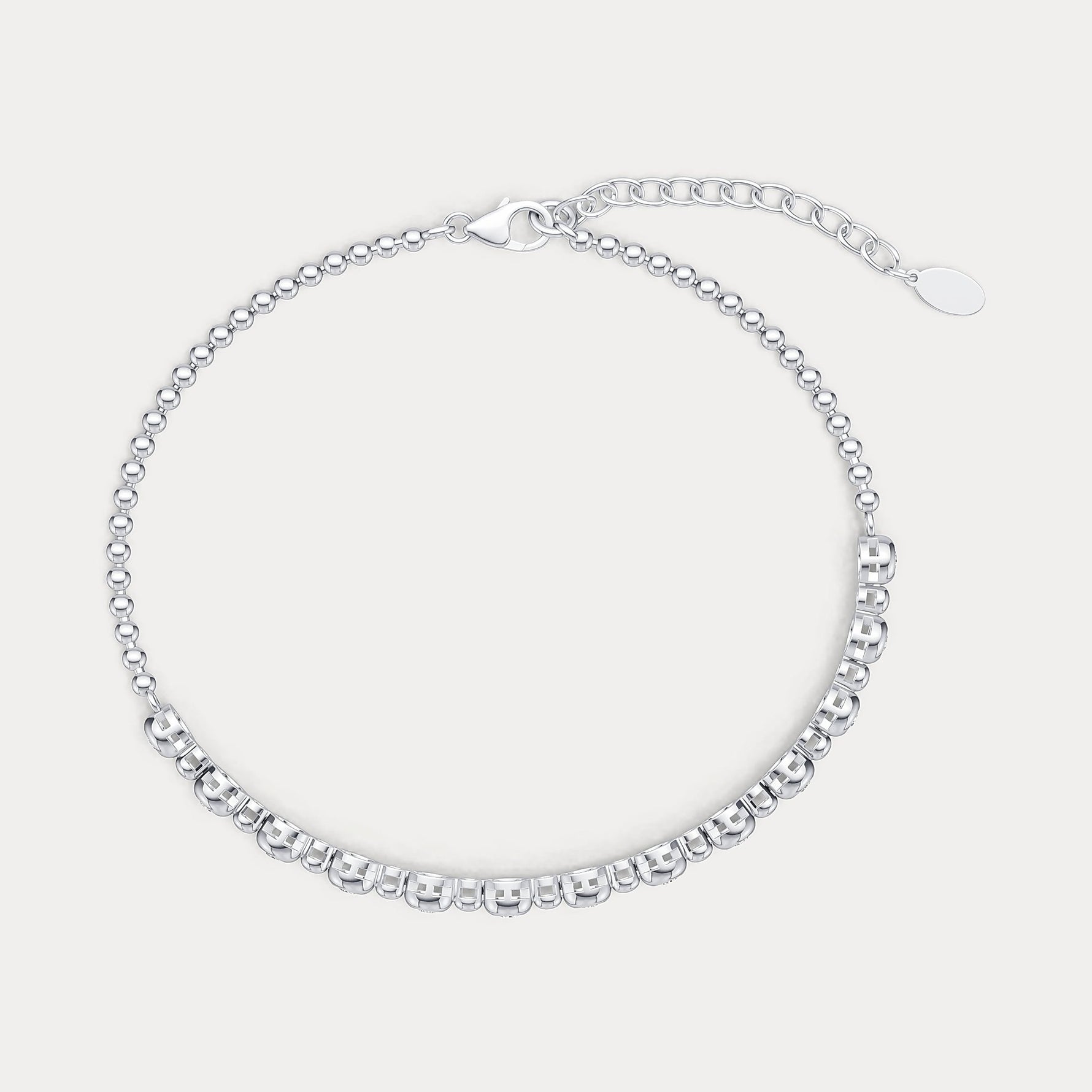 Bezel Set Lab - Grown Diamond Half Tennis Bracelet in Sterling Silver - Bracelets