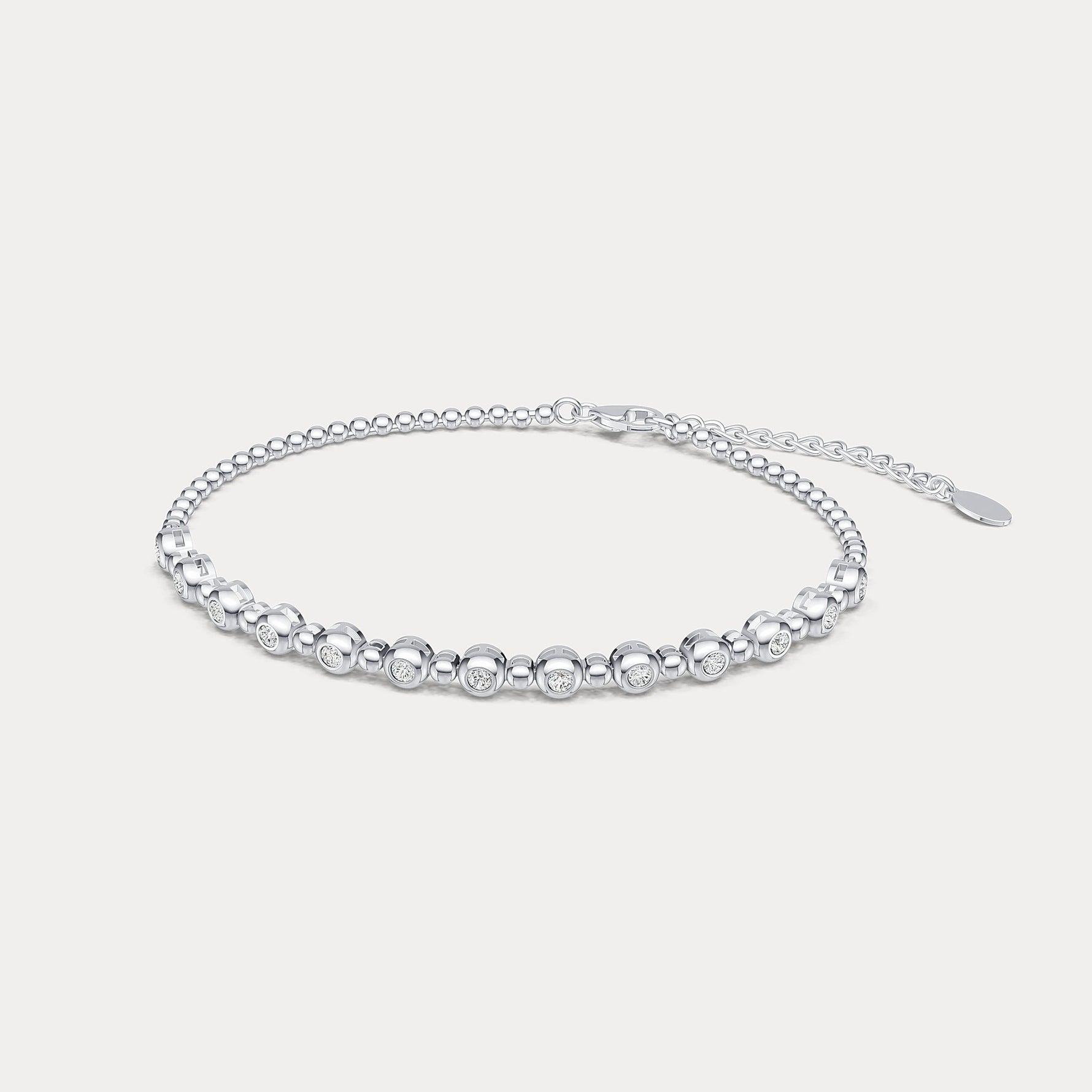 Bezel Set Lab - Grown Diamond Half Tennis Bracelet in Sterling Silver - Bracelets