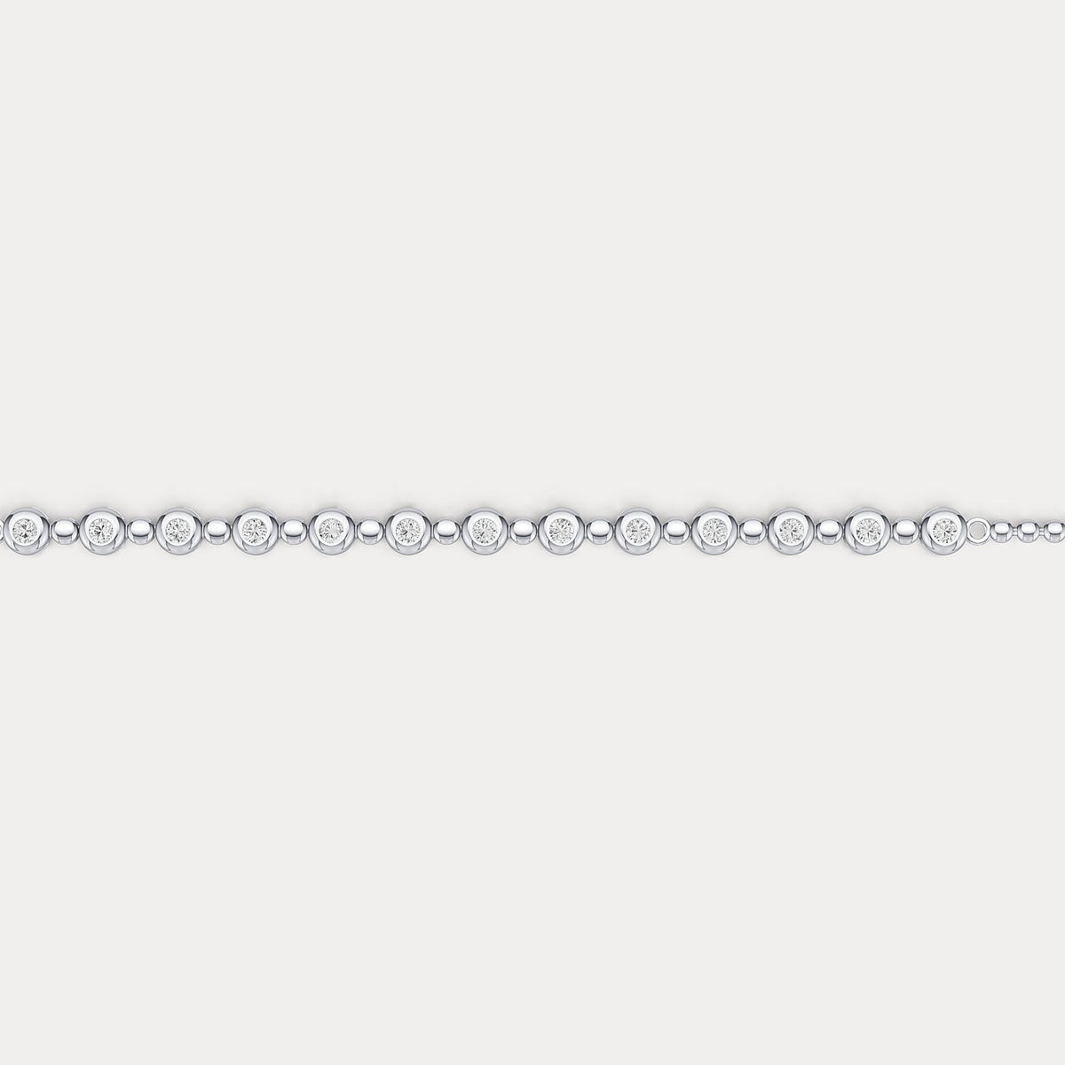 Bezel Set Lab - Grown Diamond Half Tennis Bracelet in Sterling Silver - Bracelets
