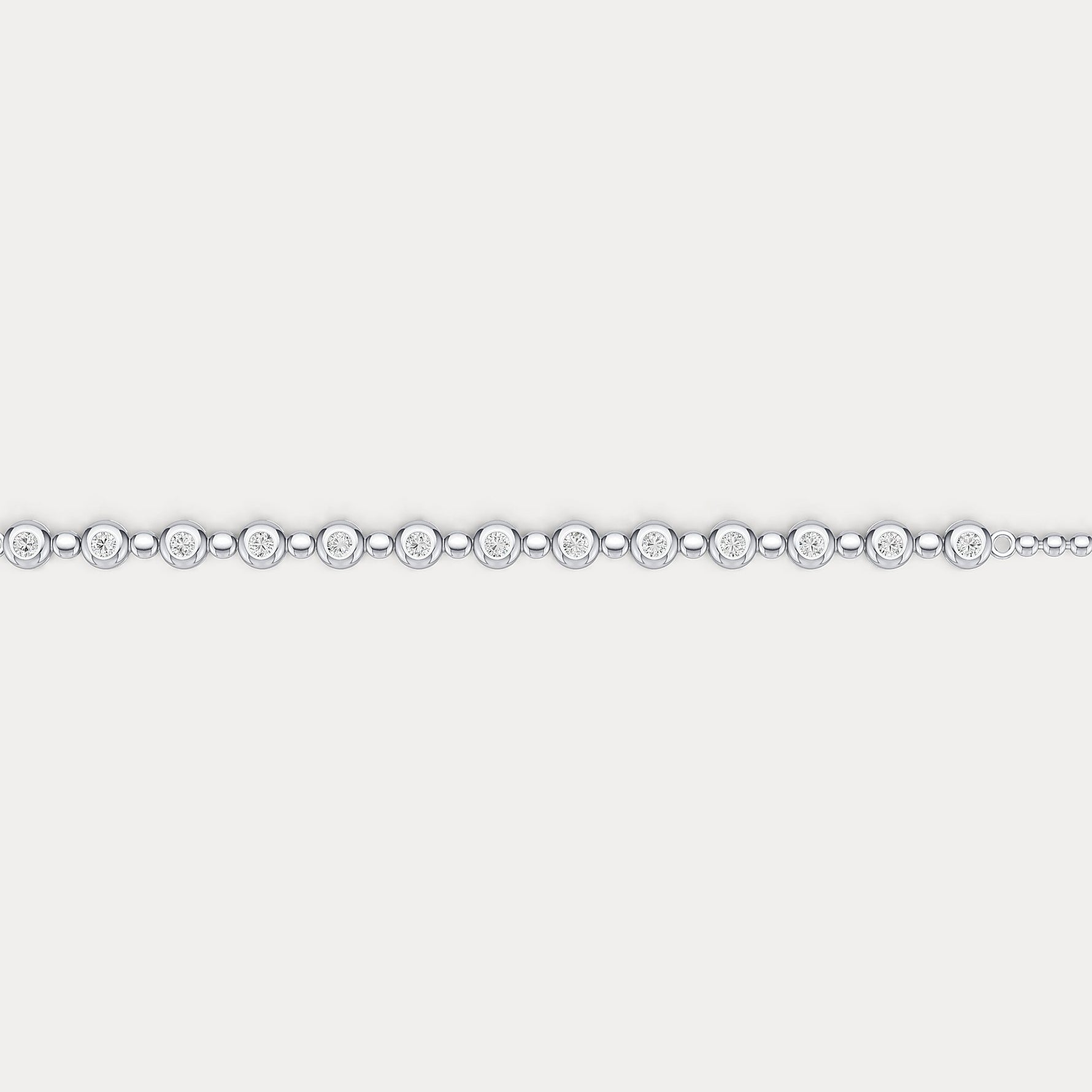 Bezel Set Lab - Grown Diamond Half Tennis Bracelet in Sterling Silver - Bracelets