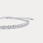 Bezel Set Lab - Grown Diamond Half Tennis Bracelet in Sterling Silver - Bracelets
