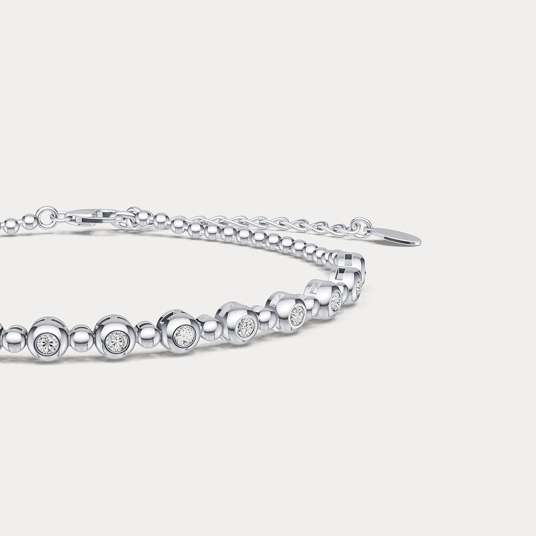 Bezel Set Lab - Grown Diamond Half Tennis Bracelet in Sterling Silver - Bracelets