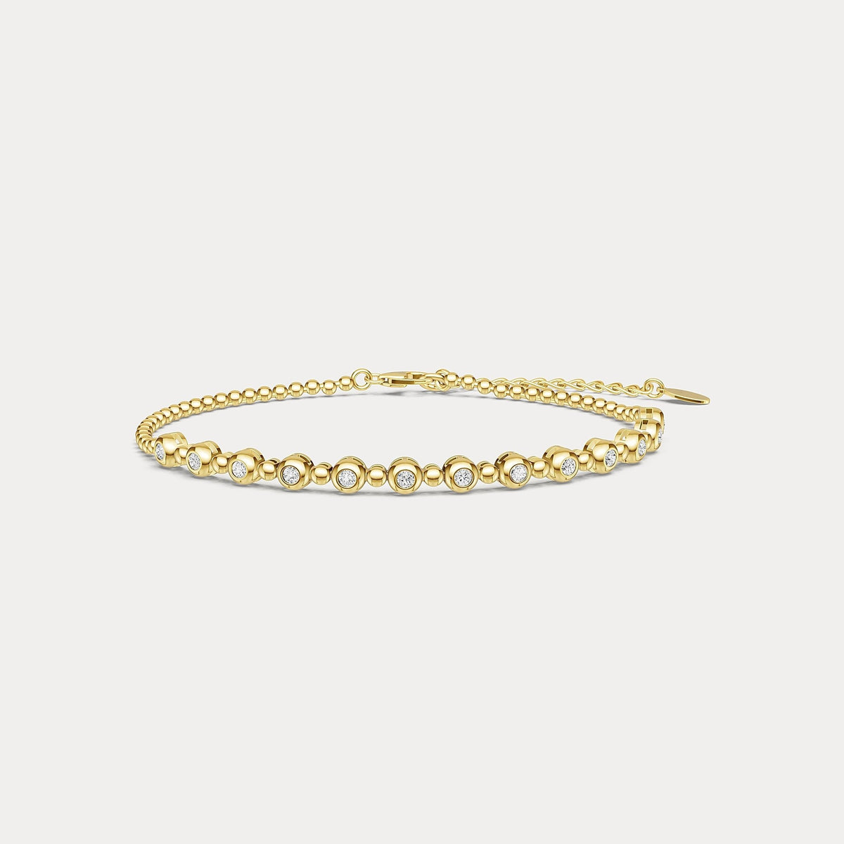 Bezel Set Lab - Grown Diamond Half Tennis Bracelet in Sterling Silver - Bracelets