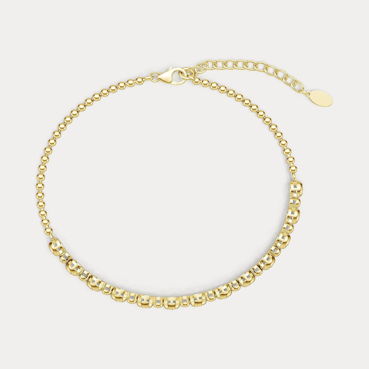 Bezel Set Lab - Grown Diamond Half Tennis Bracelet in Sterling Silver - Bracelets