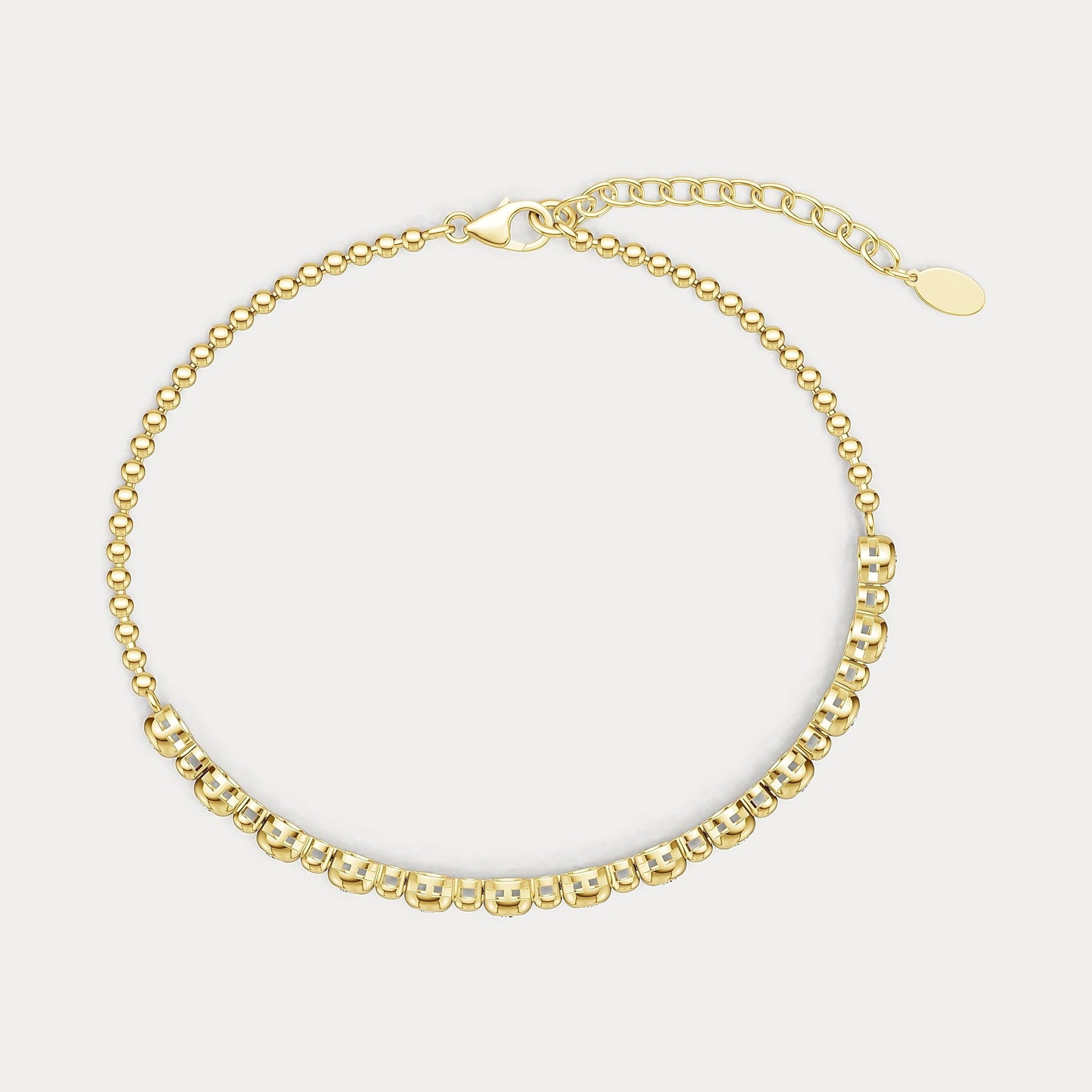 Bezel Set Lab - Grown Diamond Half Tennis Bracelet in Sterling Silver - Bracelets