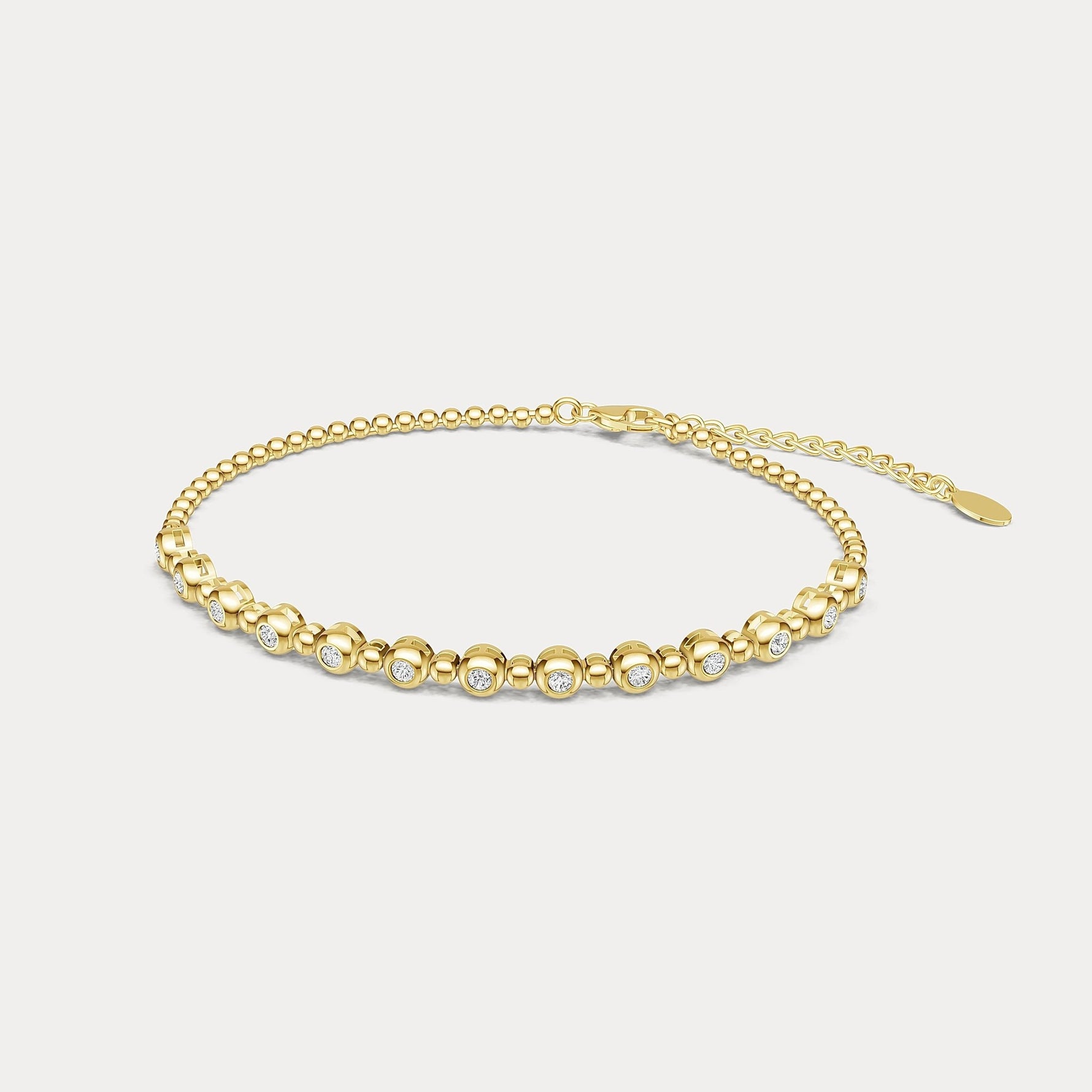 Bezel Set Lab - Grown Diamond Half Tennis Bracelet in Sterling Silver - Bracelets