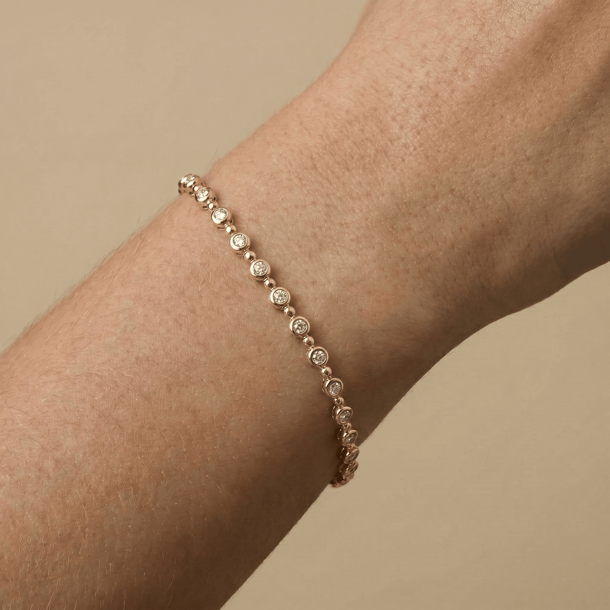 Bezel Set Lab - Grown Diamond Half Tennis Bracelet in Sterling Silver - Bracelets