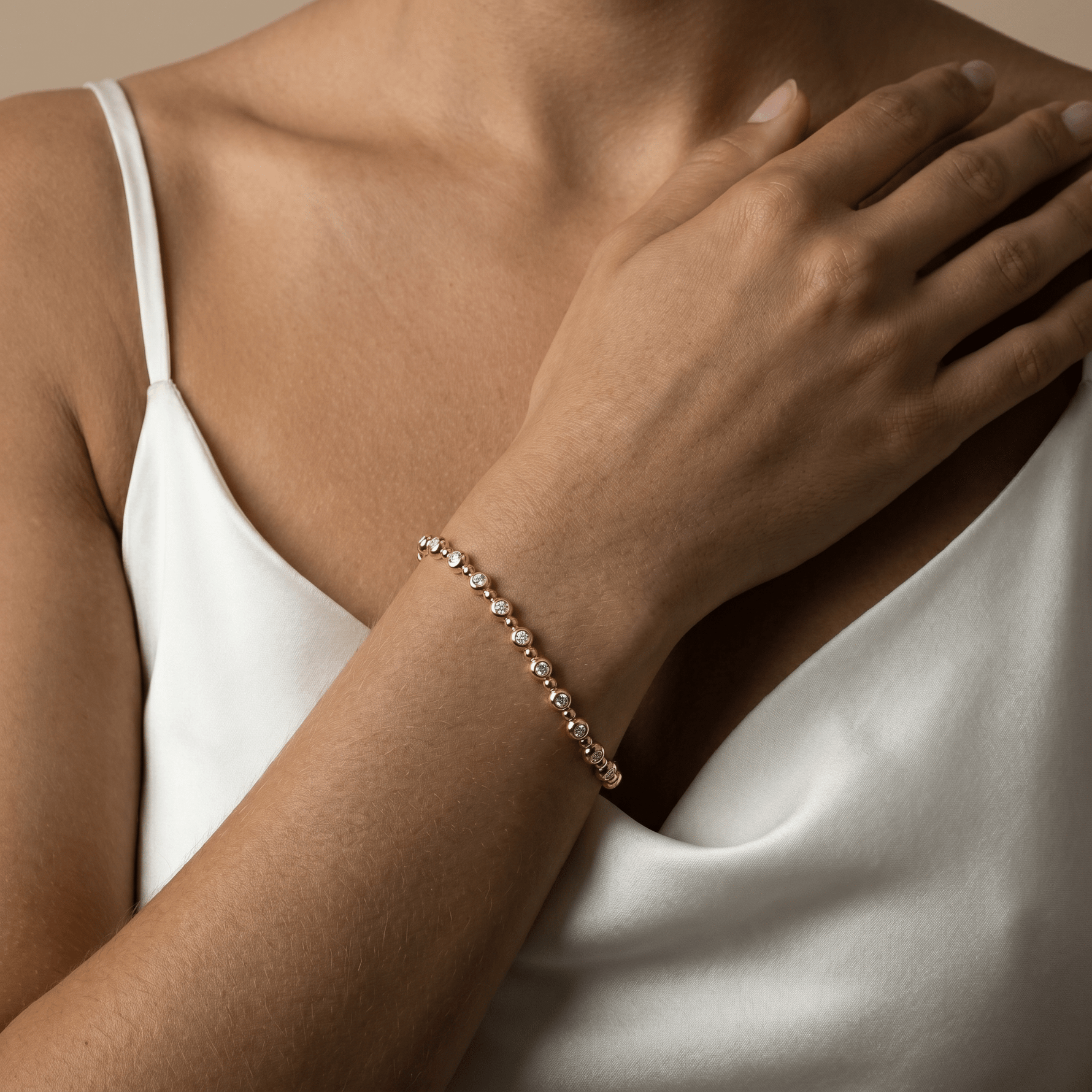 Bezel Set Lab - Grown Diamond Half Tennis Bracelet in Sterling Silver - Bracelets