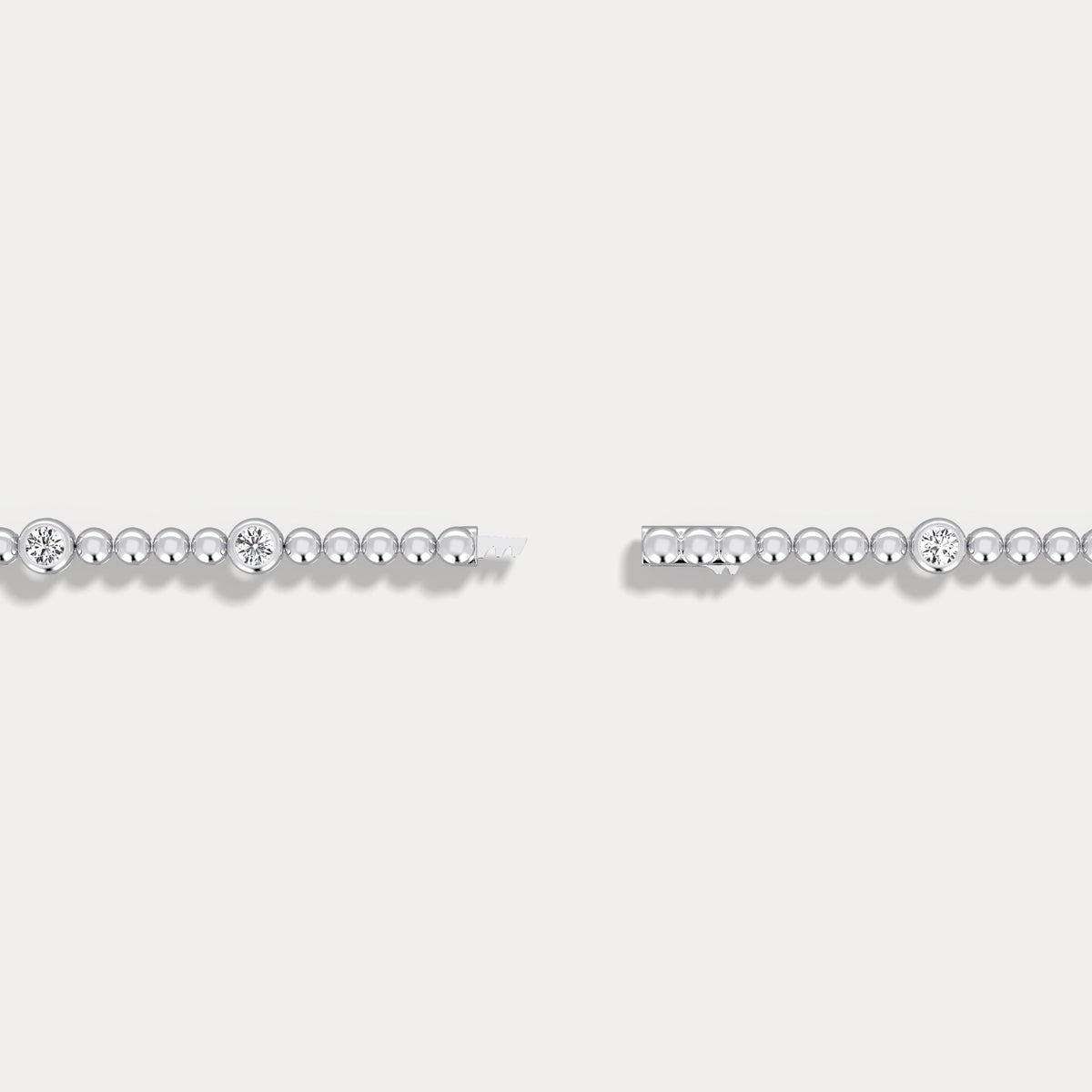1 Carat Modern Beaded Lab - Grown Diamond Tennis Bracelet in Sterling Silver - Bezel Set - Bracelets