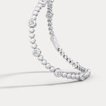 1 Carat Modern Beaded Lab - Grown Diamond Tennis Bracelet in Sterling Silver - Bezel Set - Bracelets