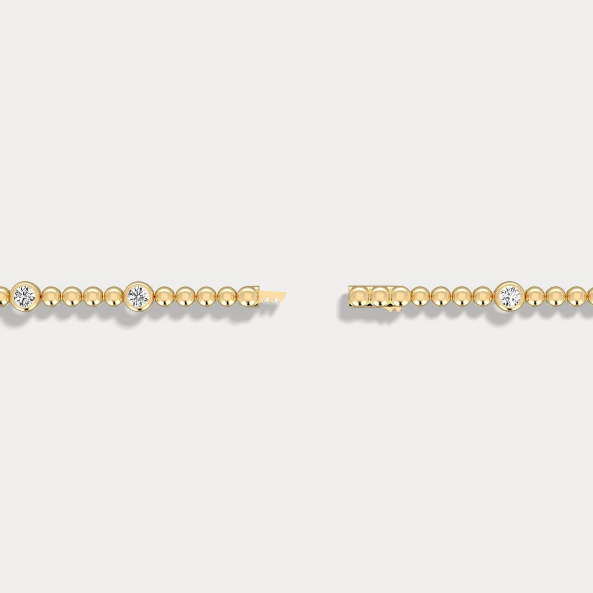 1 Carat Modern Beaded Lab - Grown Diamond Tennis Bracelet in Sterling Silver - Bezel Set - Bracelets