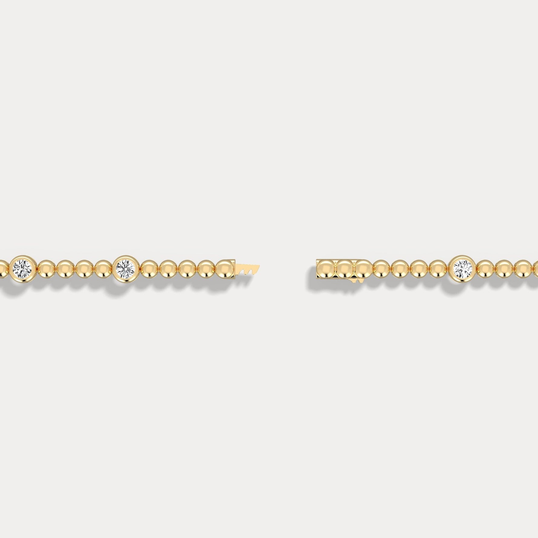 1 Carat Modern Beaded Lab - Grown Diamond Tennis Bracelet in Sterling Silver - Bezel Set - Bracelets