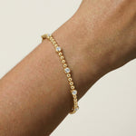 1 CTW Modern Beaded Lab - Grown Diamond Tennis Bracelet in Sterling Silver - Bezel Set - Bracelets