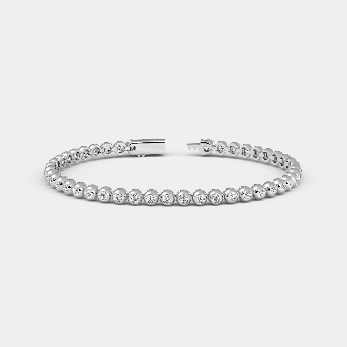 2 Carat Bezel Set Lab - Grown Diamond Tennis Bracelet in Sterling Silver - Bracelets